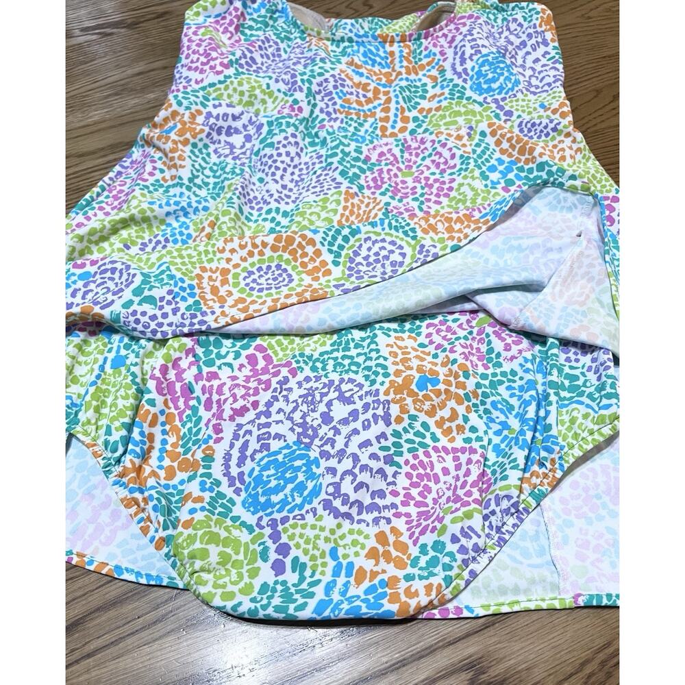SEA WAVES Woman’s BATHING SUIT SZ 18 One Piece swimsuit White Colorful Modest - Picture 5 of 13